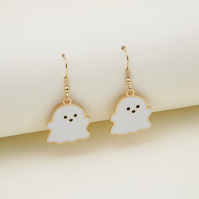 Halloween Earrings Cute Pumpkin Spooky Oil Drip