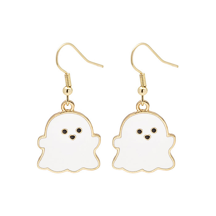 Halloween Earrings Cute Pumpkin Spooky Oil Drip