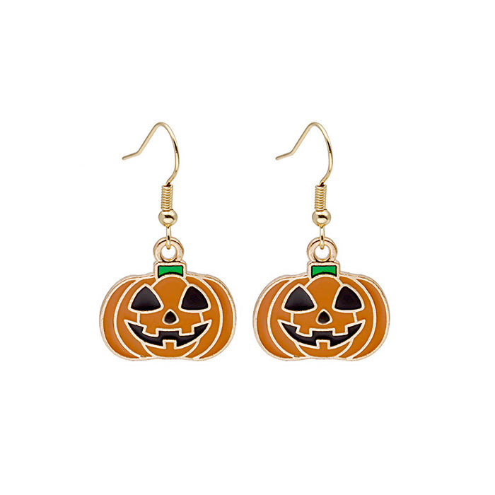 Halloween Earrings Cute Pumpkin Spooky Oil Drip