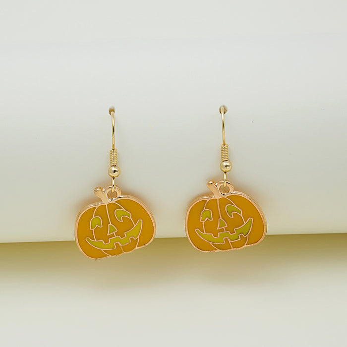 Halloween Earrings Cute Pumpkin Spooky Oil Drip