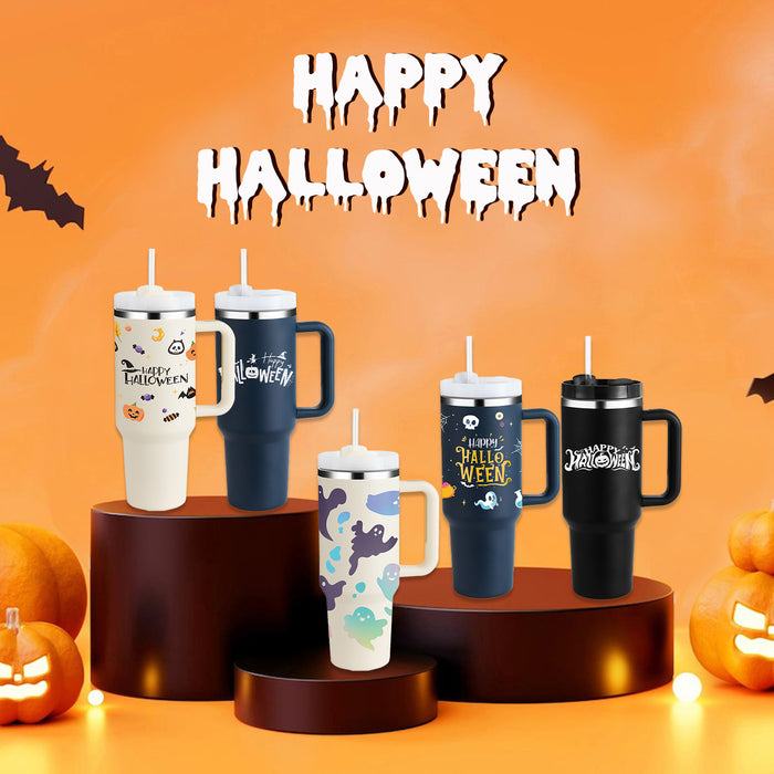 Halloween Thermal Mug 40oz Straw Coffee Insulation