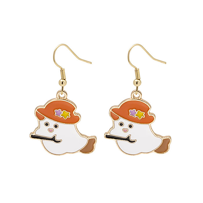 Halloween Earrings Cute Pumpkin Spooky Oil Drip